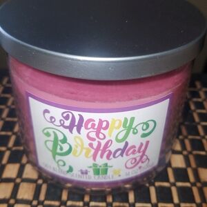 Happy Birthday Pink Scented Candle - Unbranded